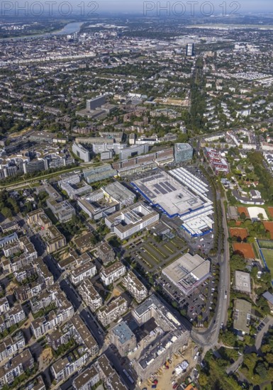 Aerial view of the future METRO campus in Düsseldorf Flingern at METROstraße 1, Flingern, Düsseldorf, Rhineland, North Rhine-Westphalia, Germany, DE, Europe, aerial photograph, birds-eyes view, aerial photography, aerial photography, overview, bird's eye view
