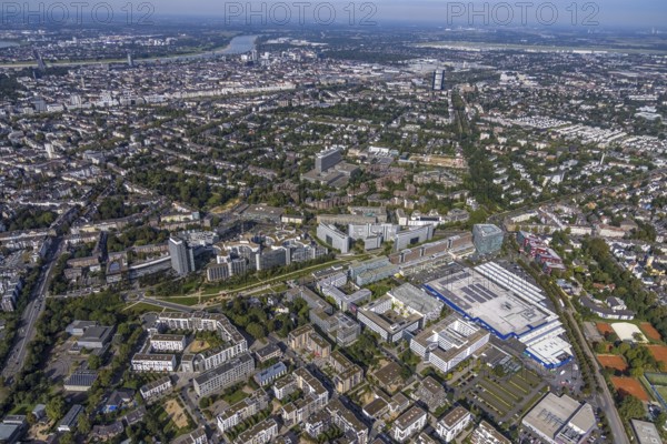 Aerial view of the future METRO campus in Düsseldorf Flingern at METROstraße 1, Flingern, Düsseldorf, Rhineland, North Rhine-Westphalia, Germany, DE, Europe, aerial photograph, birds-eyes view, aerial photography, aerial photography, overview, bird's eye view