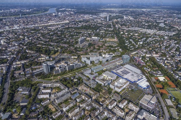 Aerial view of the future METRO campus in Düsseldorf Flingern at METROstraße 1, Flingern, Düsseldorf, Rhineland, North Rhine-Westphalia, Germany, DE, Europe, aerial photograph, birds-eyes view, aerial photography, aerial photography, overview, bird's eye view