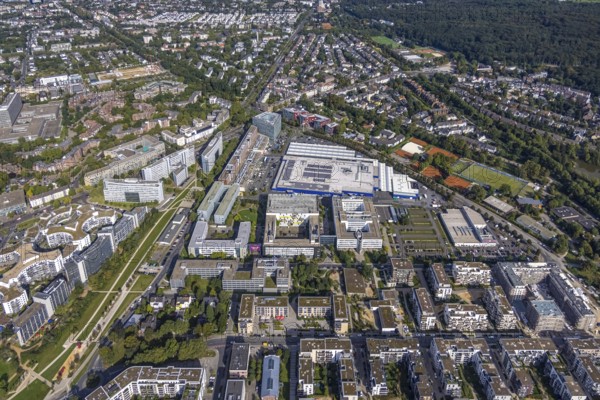 Aerial view of the future METRO campus in Düsseldorf Flingern at METROstraße 1, Flingern, Düsseldorf, Rhineland, North Rhine-Westphalia, Germany, DE, Europe, aerial photograph, birds-eyes view, aerial photography, aerial photography, overview, bird's eye view