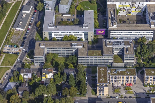 Aerial view of the future METRO campus in Düsseldorf Flingern at METROstraße 1, Flingern, Düsseldorf, Rhineland, North Rhine-Westphalia, Germany, DE, Europe, aerial photograph, birds-eyes view, aerial photography, aerial photography, overview, bird's eye view