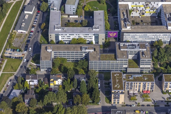 Aerial view of the future METRO campus in Düsseldorf Flingern at METROstraße 1, Flingern, Düsseldorf, Rhineland, North Rhine-Westphalia, Germany, DE, Europe, aerial photograph, birds-eyes view, aerial photography, aerial photography, overview, bird's eye view