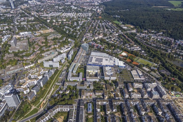 Aerial view of the future METRO campus in Düsseldorf Flingern at METROstraße 1, Flingern, Düsseldorf, Rhineland, North Rhine-Westphalia, Germany, DE, Europe, aerial photograph, birds-eyes view, aerial photography, aerial photography, overview, bird's eye view