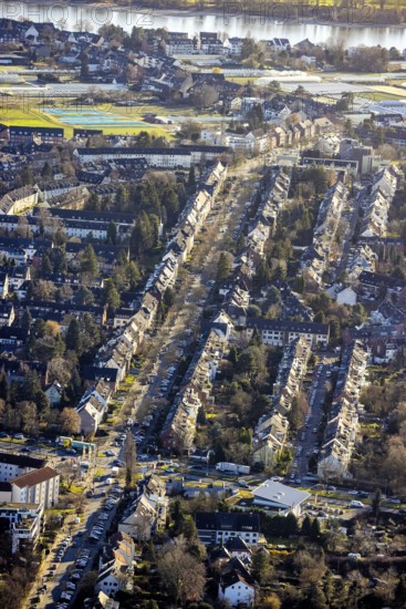 Aerial view, residential estate Volmerswerther Straße in the district Bilk in Düsseldorf, Rhineland, North Rhine-Westphalia, Germany, DE, Düsseldorf, Europe, fishing estate, property tax, real estate, aerial view, aerial photography, aerial photography, revitalisation, overview, bird's eye view, residential estate, living and living, residential area, residential buildings, residential quality, residential quarter, residential estate, green inner courtyards, birds-eyes view, overview