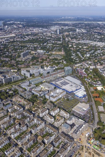 Aerial view of the future METRO campus in Düsseldorf Flingern at METROstraße 1, Flingern, Düsseldorf, Rhineland, North Rhine-Westphalia, Germany, DE, Europe, aerial photograph, birds-eyes view, aerial photography, aerial photography, overview, bird's eye view