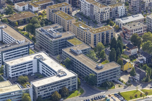 Aerial view of the future METRO campus in Düsseldorf Flingern at METROstraße 1, Flingern, Düsseldorf, Rhineland, North Rhine-Westphalia, Germany, DE, Europe, aerial photograph, birds-eyes view, aerial photography, aerial photography, overview, bird's eye view