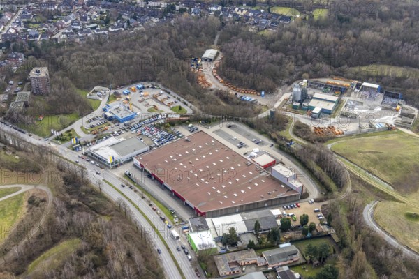 Aerial view, construction site recycling centre Donnerberg, industrial estate Südring, Bottrop, Ruhr area, North Rhine-Westphalia, Germany, DE, Europe, aerial view, aerial photography, aerial photography, recycling centre, overview, bird's-eye view, overview