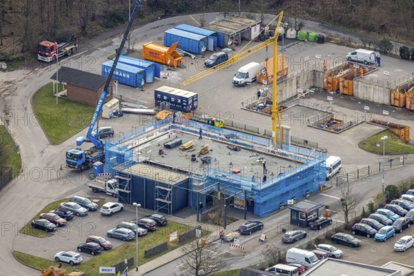 Aerial view, construction site recycling centre Donnerberg, Bottrop, Ruhr area, North Rhine-Westphalia, Germany, DE, Europe, aerial view, aerial photography, aerial photography, recycling centre, overview, bird's-eye view, overview