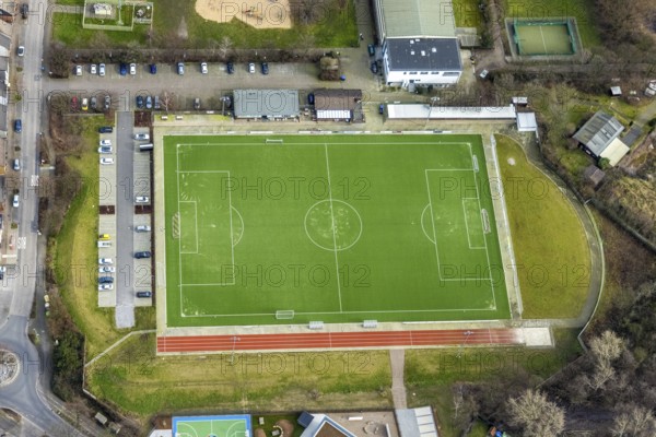 Aerial view, sports facility Welheimer Straße, Bottrop, Ruhr area, North Rhine-Westphalia, Germany, DE, Europe, football pitch, football stadium, football club, aerial view, aerial photography, aerial photography, sports, sports facilities, sports field, sports venue, stadium, overview, bird's-eye view, overview