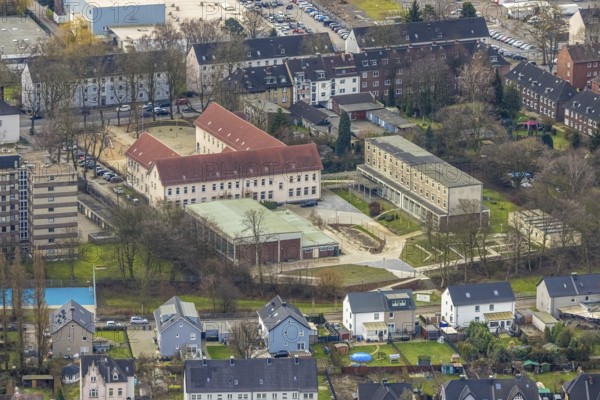 Aerial photo, Albert-Schweitzer-Schule, Bottrop, Ruhr area, North Rhine-Westphalia, Germany, education, educational institution, DE, Europe, primary school, teaching institute, aerial photo, aerial photography, aerial photography, Prosperstraße, school, overview, bird's eye view, birds-eyes view, overview