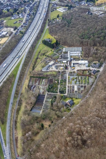 Aerial photo, Bottroper Pflanzenhof GmbH, Bottrop, Ruhr area, North Rhine-Westphalia, Germany, Am Vöingholz, DE, Europe, gardening supplies, garden centre, aerial photography, aerial photography, overview, bird's-eye view, overview