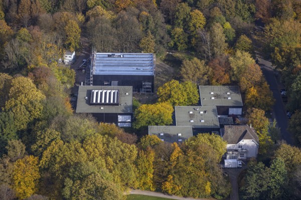 Aerial view, Josef Albers Museum Quadrat im Stadtgarten im Stadtteil Süd-West in Bottrop, Ruhr area, North Rhine-Westphalia, Germany, Bottrop, DE, Europe, aerial view, aerial photography, aerial photography, museum, overview, bird's eye view, birds-eyes view, overview