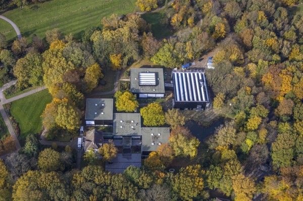 Aerial view, Josef Albers Museum Quadrat im Stadtgarten im Stadtteil Süd-West in Bottrop, Ruhr area, North Rhine-Westphalia, Germany, Bottrop, DE, Europe, aerial view, aerial photography, aerial photography, museum, overview, bird's eye view, birds-eyes view, overview