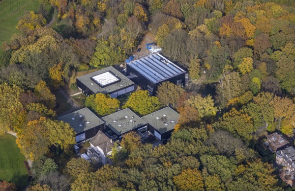 Aerial view, Josef Albers Museum Quadrat im Stadtgarten im Stadtteil Süd-West in Bottrop, Ruhr area, North Rhine-Westphalia, Germany, Bottrop, DE, Europe, aerial view, aerial photography, aerial photography, museum, overview, bird's eye view, birds-eyes view, overview