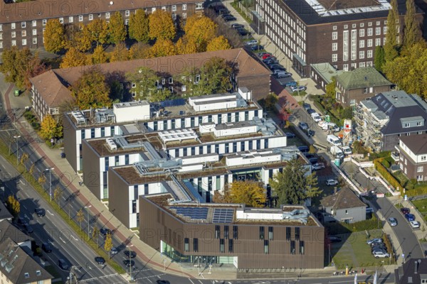 Aerial view, Hochschule Ruhr West - Campus Bottrop in the north-east district of Bottrop, Ruhr area, North Rhine-Westphalia, Germany, Bottrop, DE, Europe, HS-Ruhrwest, university, aerial view, aerial photography, aerial photography, overview, bird's-eye view, overview