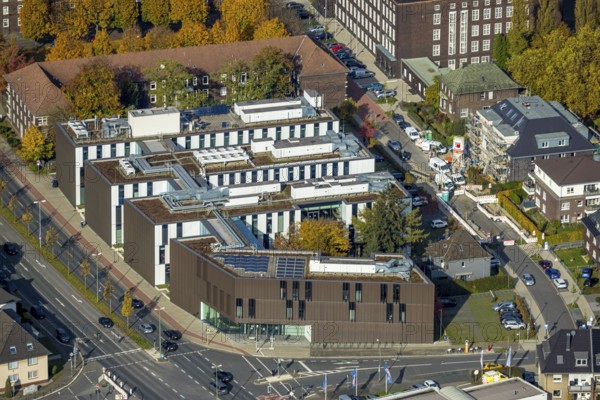 Aerial view, Hochschule Ruhr West - Campus Bottrop in the north-east district of Bottrop, Ruhr area, North Rhine-Westphalia, Germany, Bottrop, DE, Europe, HS-Ruhrwest, university, aerial view, aerial photography, aerial photography, overview, bird's-eye view, overview