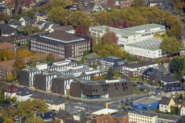 Aerial view, Hochschule Ruhr West - Campus Bottrop in the north-east district of Bottrop, Ruhr area, North Rhine-Westphalia, Germany, Bottrop, DE, Europe, HS-Ruhrwest, university, aerial view, aerial photography, aerial photography, overview, bird's-eye view, overview
