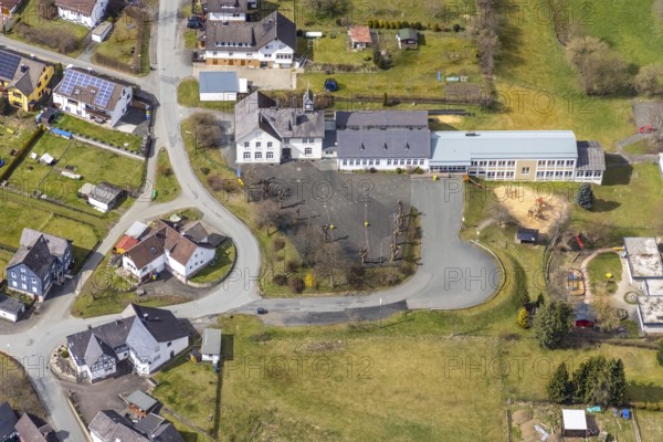 Aerial photo, Banfetalschule in Banfe, Bad Laasphe, Siegerland, North Rhine-Westphalia, Germany, education, educational institution, DE, Europe, educational institute, aerial photo, aerial photography, aerial photography, school, overview, bird's eye view, birds-eyes view, overview