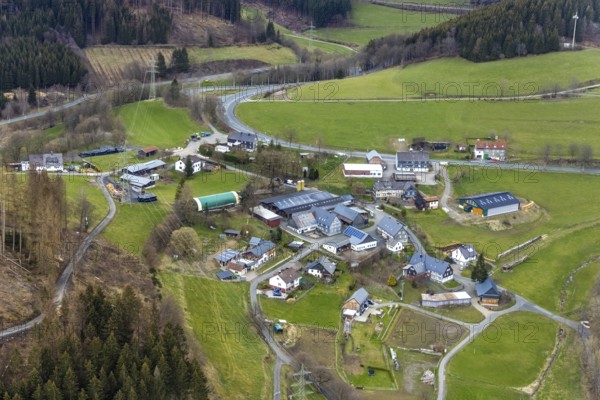 Aerial view, district Holzhausen, Bermershausen, Bad Laasphe, Siegerland, North Rhine-Westphalia, Germany, DE, Europe, aerial view, aerial photography, aerial photography, overview, bird's-eye view, overview