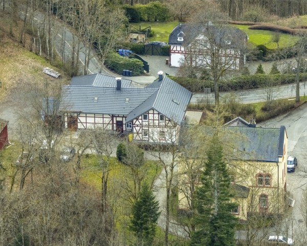 Aerial view, Wittgenstein Castle, Wittgenstein-Kunst, Bad Laasphe, Siegerland, North Rhine-Westphalia, Germany, DE, Europe, aerial view, aerial photography, aerial photography, castle, overview, bird's-eye view, overview