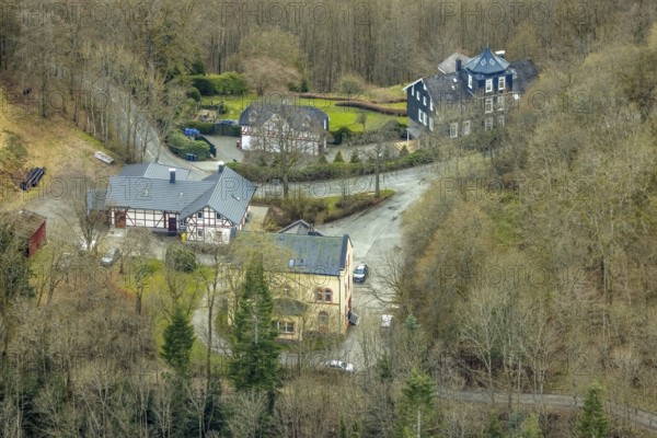 Aerial view, Wittgenstein Castle, Wittgenstein-Kunst, Bad Laasphe, Siegerland, North Rhine-Westphalia, Germany, DE, Europe, aerial view, aerial photography, aerial photography, castle, overview, bird's-eye view, overview