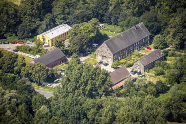 Aerial photograph, Biological Station Kreis Unna Dortmund with guest house in the Heil district, Bergkamen, Ruhr area, North Rhine-Westphalia, Germany, DE, Europe, landscape ecology, aerial photograph, aerial photography, aerial photography, nature conservation, overview, environmental facility, bird's-eye view, overview