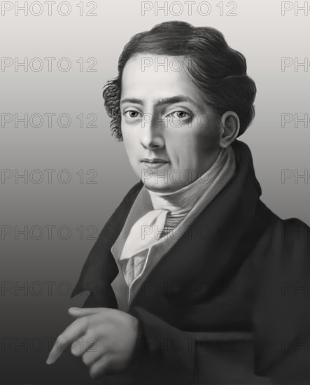 Portrait of Joseph Ritter von Fraunhofer, 1787 – 1826, German physicist and optical lens manufacturer, digitally edited