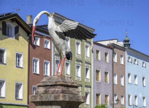 Storchenbrunnen, Tittmoning, Bavaria, Germany