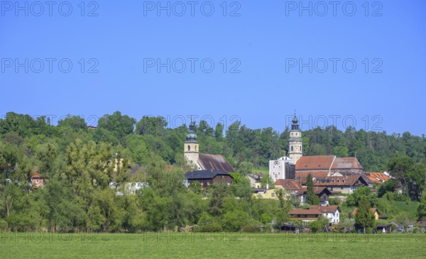 View of the village, Tittmoning, Bavaria, Germany