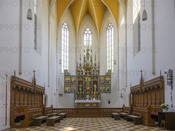 Interior view of St Jodok's Church, Landshut, Bavaria, Germany