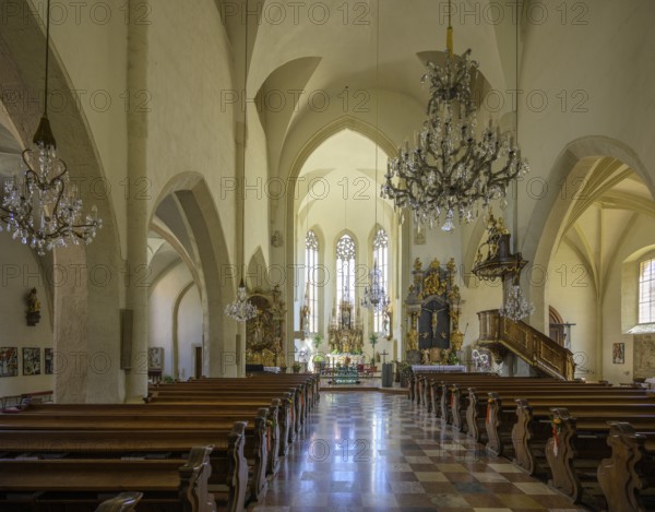 View of the altar in the Catholic parish church of St John the Baptist, Bad Radkersburg, Styria, Austria