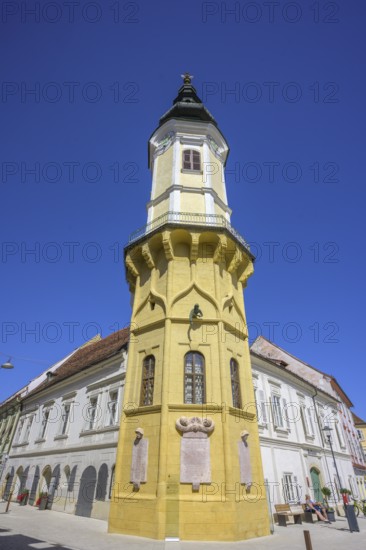 Town hall tower on the main square, Bad Radkersburg, Styria, Austria