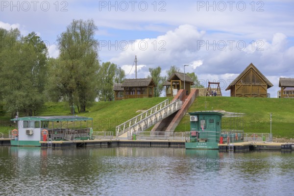 Boat landing stage in Kopacki Rit nature park Park, Kopacevo, Osijek-Baranja County, Croatia