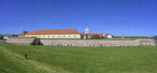 Fortress with church tower of, Tvrda, Osijek, Osijek-Baranja County, Croatia