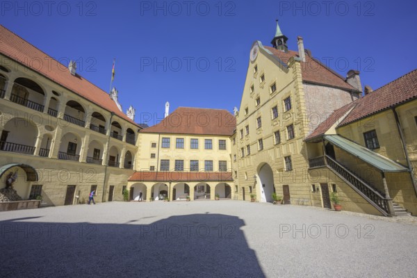Inner courtyard of Trausnitz Castle, Landshut, Bavaria, Germany