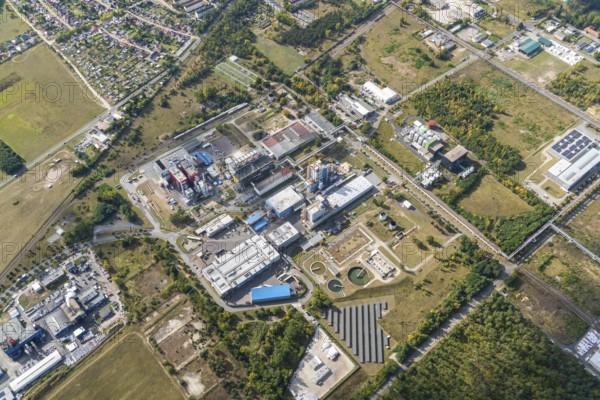 Industrial Park Premnitz, waste incineration, power generation, industry, plant, chemical, location, aerial view, Brandenburg, Germany