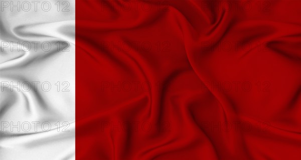 Realistic Dubai Emirati flag waving. Close up of flag of Dubai with cloth texture