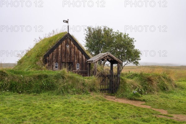 Grafarkirkja peat church, oldest church in Iceland, North Iceland, Iceland