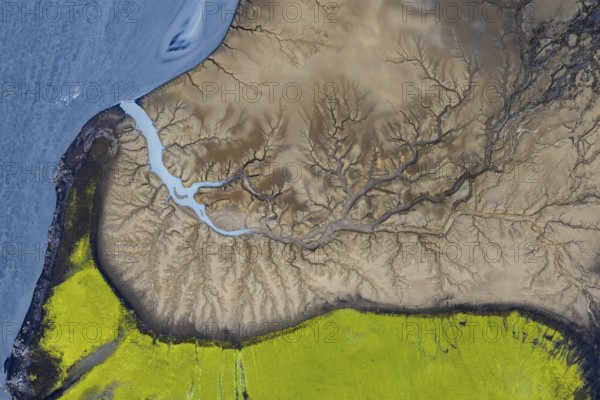 Abstract structures in the riverbed, Icelandic Highlands, Iceland