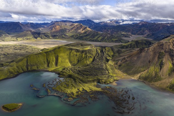 Moss-covered lava field, Landmannalaugar, Fjallabak Nature Reserve, Icelandic Highlands, Iceland