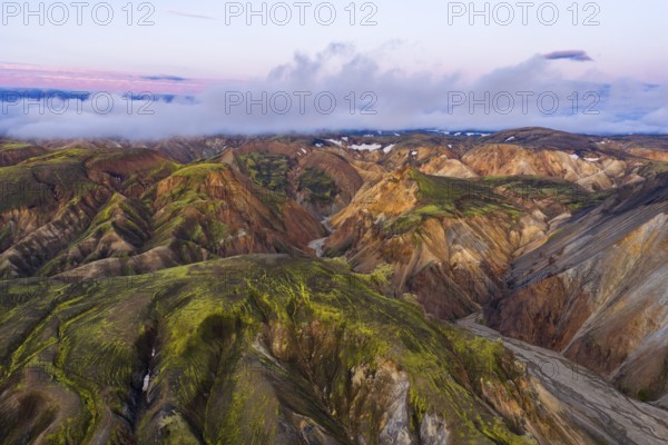 Rhyolite mountains in Landmannalaugar, Fjallabak Nature Reserve, Icelandic Highlands, Iceland