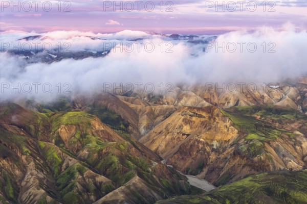 Rhyolite mountains in Landmannalaugar, Fjallabak Nature Reserve, Icelandic Highlands, Iceland