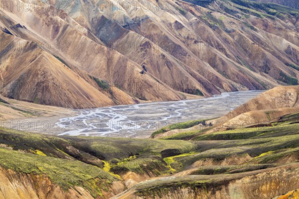 Rhyolite mountains in Landmannalaugar, Fjallabak Nature Reserve, Icelandic Highlands, Iceland