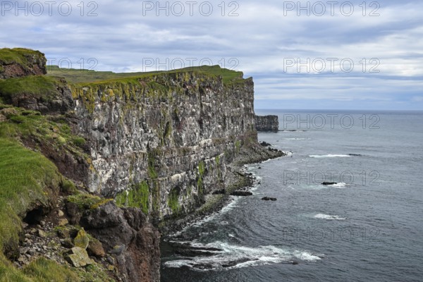 Rocky coast near Latrabjarg, Westfjords, West Iceland, Iceland
