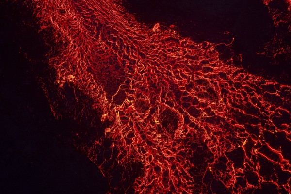 Volcanic eruption, lava details, Sundhnúkur crater chain, near Grindavik, Reykjanes Peninsula, Southwest Iceland, Iceland