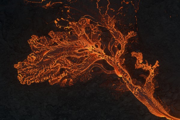 Volcanic eruption, lava details, Sundhnúkur crater chain, near Grindavik, Reykjanes Peninsula, Southwest Iceland, Iceland