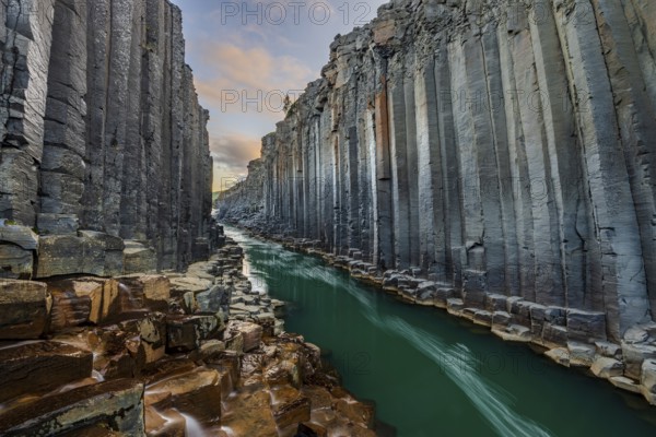 Studlagil Basalt Canyon, gorge in the Jökuldalur Valley, East Iceland, Iceland