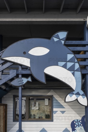 Orca sculpture, Seward, Alaska, USA