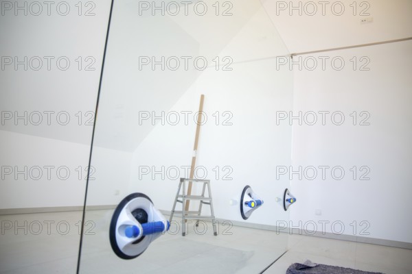 Newly installed shower screen in a luxurious new bathroom