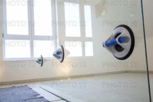 Newly installed shower screen in a luxurious new bathroom